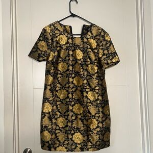 Missguided Gold and Black Mini Dress